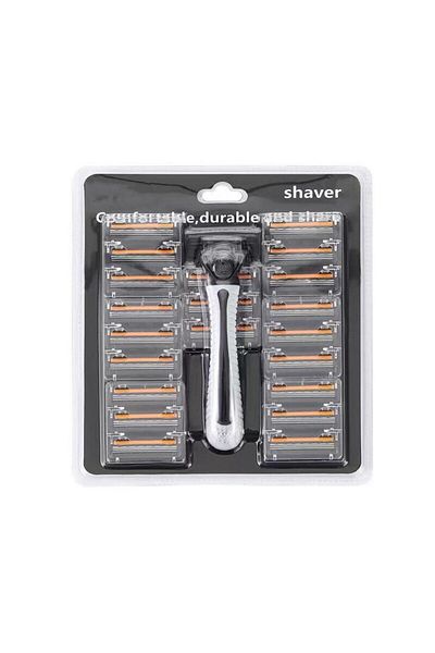 Choice grey Shaver Brand New Design Men Razor Shaving Three Layer Shaver Reusable Razor Imported Blade Mult