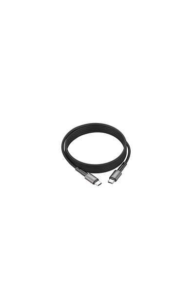 iOsuite كابل نايلون مضفر مغناطيسي من سبائك الألومنيوم (USB-C) إلى (USB-C) - 60 وات - 1.2 متر - أسود