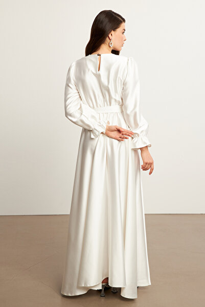 VAVİNOR Φόρεμα Liza Sashed Satin - Εκρού