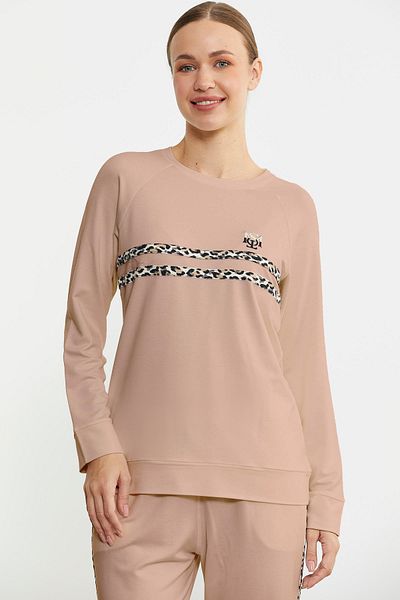Sementa Leopard Striped Jogger Pajama Set - Salmon