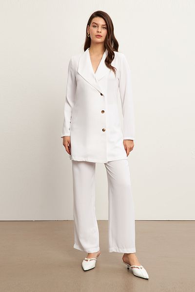 VAVİNOR Liora Jacket Pants Set - White