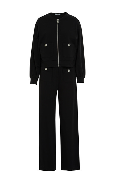 kı.we Bol Paçalı Cepli Siyah Eşofman Takımı