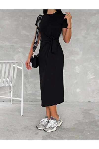 ELBEY Kısa Kollu Kuşaklı Elbise