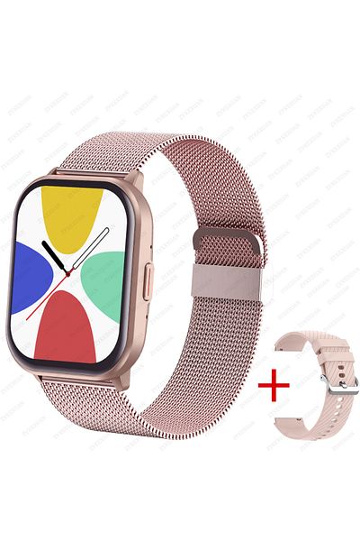 Choice4 Bluetooth call Pink mesh belt For Xiaomi Huawei Samsung 2024 New Smart Watch Men Women Heart Rate Bl