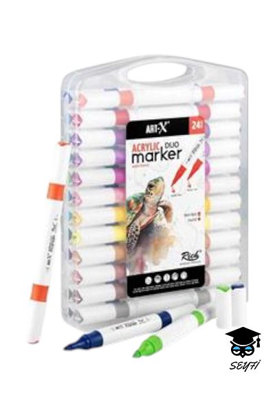 SEYFİKİRTASİYE Art-X Rich High Quality Acrylic Marker Set - Double Sided Drawing Pens and Ink Return