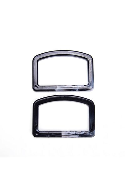 Sultan Square Back Acrylic Bag, Black 2 Pcs