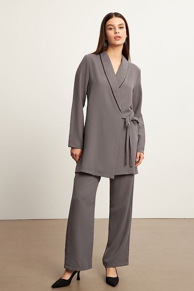VAVİNOR Σετ Παντελόνι Piping Jacket - Γκρι