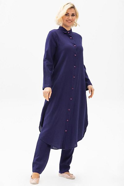 Eliş Şile Bezi Edanur Şile Cloth Seasonal and Summer Tunic Purple Purple
