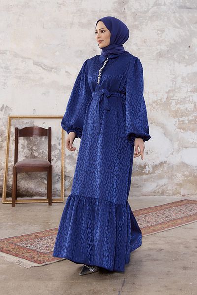 VAVİNOR Φόρεμα Liya Rhinestone Jacquard - Indigo