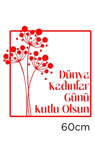 MIGNATIS Autocolant roșu pentru vitrină din sticlă cu flori și mesajul „La mu...