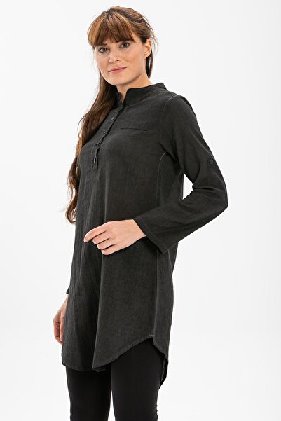 Eliş Şile Bezi Πανί Acacia Sile - Λευκό χιτώνα (Μαύρο)