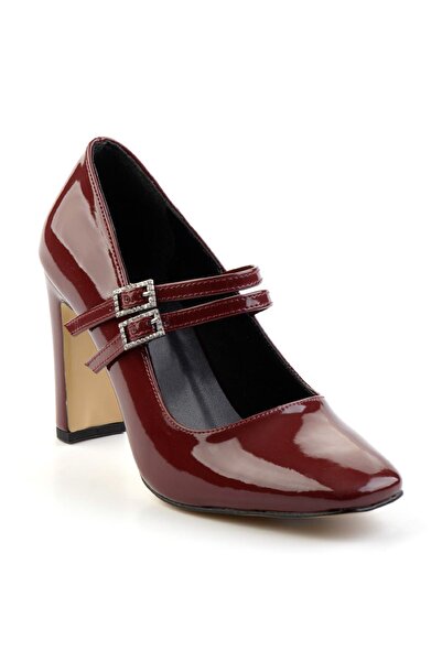 Bambi Bordo Kadın Klasik Topuklu Ayakkabı K01926076008