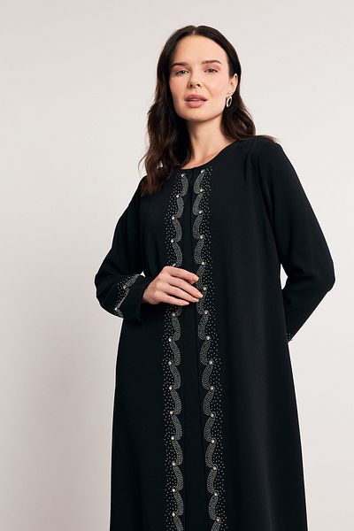 VAVİNOR Μαύρο βραδινό φόρεμα Lavin Plus Size