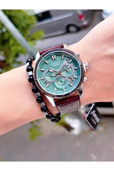 Ferrucci Leather Cord Function Steel Men's Wristwatch + Bracelet with Gift