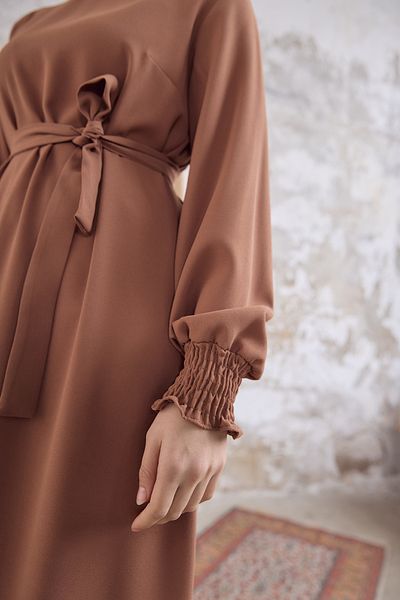 VAVİNOR Vera Belted Dress - Camel