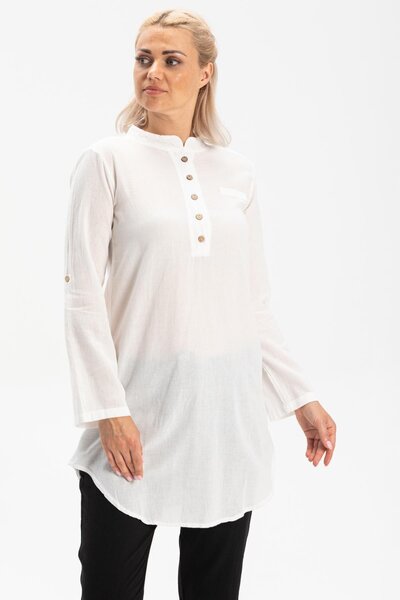 Eliş Şile Bezi Πανί Acacia Sile - Λευκό Καλοκαιρινό Τούνικ