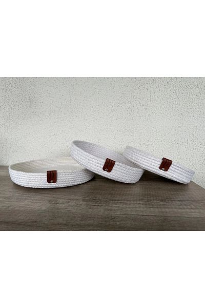 Sevdam Sepet White Thin Decorative Triple Box - Storage Box