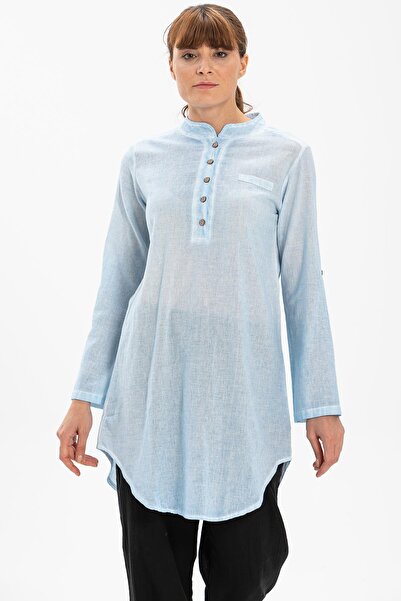 Eliş Şile Bezi Akasya Şile Υφασμάτινο Καλοκαιρινό Χιτώνα Ice Blue Bmv