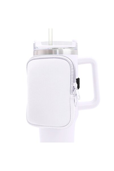 Choice1 WHITE Water Bottle Pouch for For Stanley Cup 40oz/20oz/30oz Water Bottle Caddy Neoprene Tumbler Bag