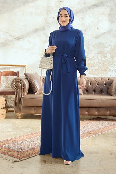 VAVİNOR Vera Belted Dress - Indigo