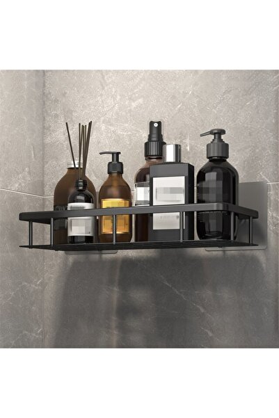 Choice أ- رفوف حمام قياسية سوداء خالية من اللكمات مثبتة على الحائط لتخزين الش...