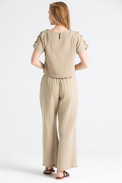 Eliş Şile Bezi Slit Summer / Muslin Trousers / Mink Vzn