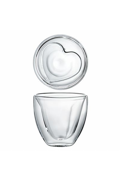 Ambition Set 2 pahare termorezistente 250ml, model inima, Mia