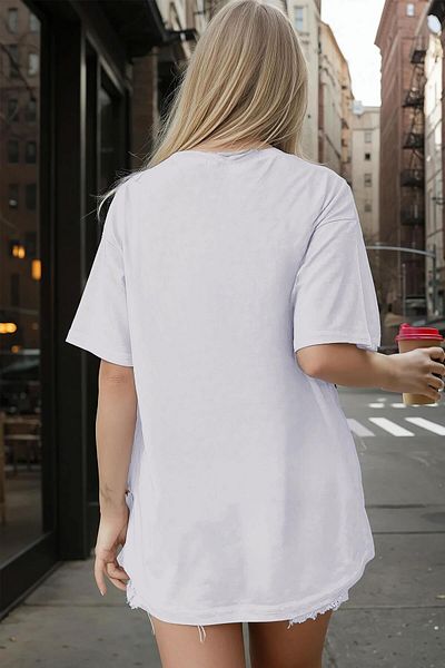 Millionaire Women's Ecru White Survive Oversize Fit Loose Wide Fit Loose Cut T-Shirt