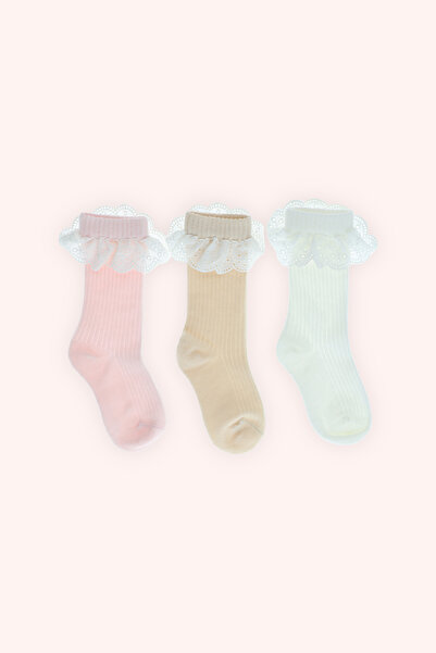 Panço Kız Bebek 3'lü Soket Çorap Seti