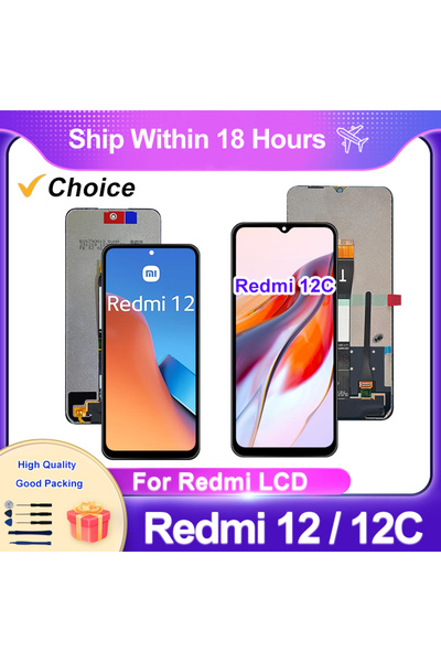 Choice1 شاشة LCD 22120RN86G مع إطار لهاتف Redmi 12C، شاشة لمس Po C55، محول رق...
