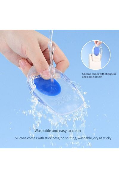 Choice Blue 1 Pair Silicone Heel Pad Thickened Sports Cushioning U-Shaped Half Size Pad Non-Slip Invisible