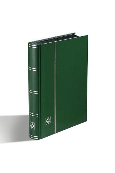 Leuchtturm Stamp Notebook, Basic, Black Background, 64 Pages, A4 Size, Green Cover