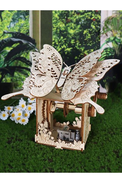 Choice 3d Wooden Puzzle Hand Butterfly Music Box You Are My Sunshine Handmade Assembly Model Kit Holiday...