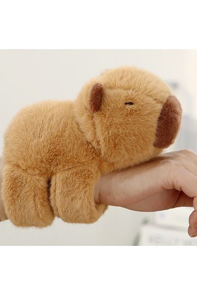 Choice 17cm Black Kawaii Animal Panda Capybara Fox Wristband Plush Doll Toys Soft Wrist Band Christmas Gift
