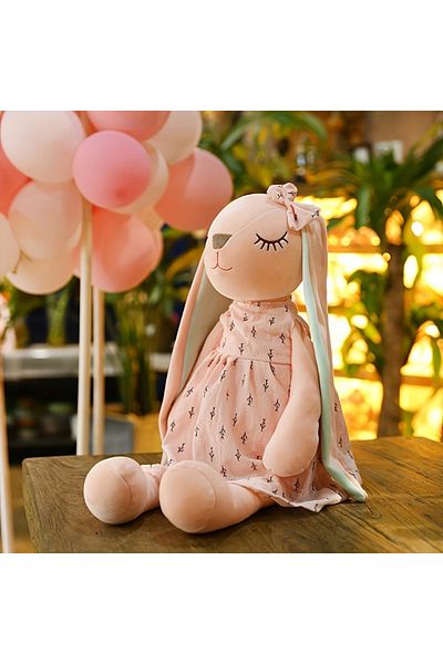 Choice Pink 1pc Cute Bunny Plush Toy, Soft Polyester Non-woven Fabric, Lightweight Stuffed Animal Toys, Chi