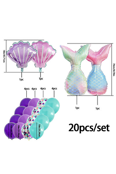 Choice مجموعة بالونات ورقية ملونة متعددة الألوان من 20 قطعة على شكل ذيل حورية...