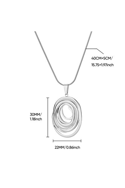 Choice قلادة نسائية N07213P بسلسلة دائرية على شكل بيضاوي على شكل إنفينيتي، قل...