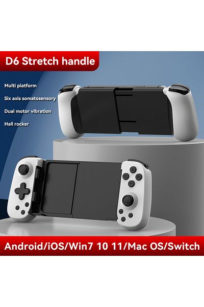 ZUIDID D6-White Hot Sale BSP D8 RGB Tablet Controller Wireless Handle For Switch Game Bluetooth Stretching