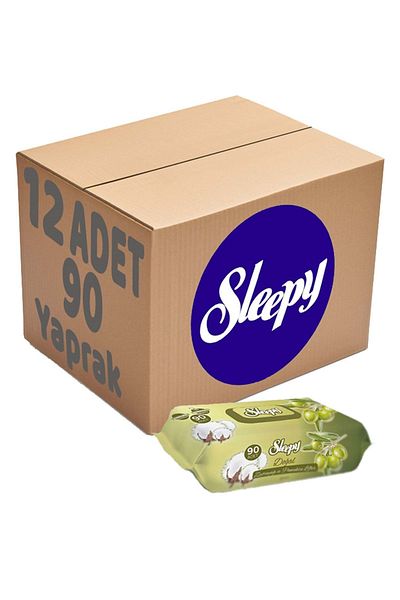 Sleepy 90 Living Cotton & Olive Oil Wet Towel Wipes Set with Plastic Cover