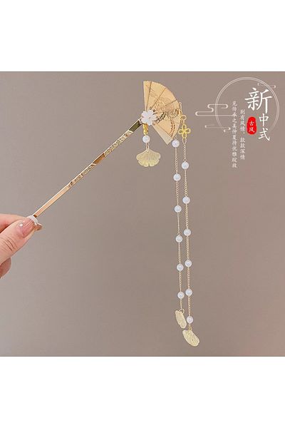 Choice I Elegant Chinese Style Hair Accessory Romantic Enameled Flower Tassel Hair Clip Alloy Jewelry Hair.