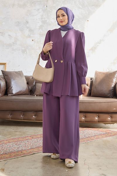 VAVİNOR Linda Jacket Trousers Set - Lilac