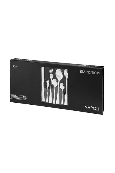 Ambition Stainless steel cutlery set, 42 pieces, 6 people, packed in a gift box, Napoli