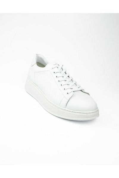 KOMCERO 2225 Λευκό Δερμάτινο Ανδρικό Sneaker