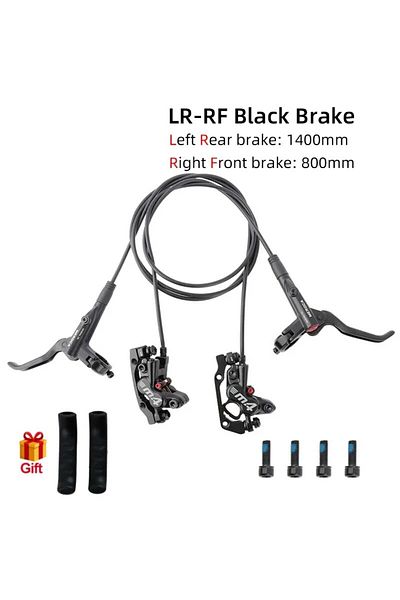 Choice LR-RF Black Brake MEROCA 4-Piston MTB Hydraulic Brake Set With Silicone Protective Cover Front And R