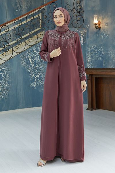 VAVİNOR Βραδινό φόρεμα Lina Plus Size - Αποξηραμένο τριαντάφυλλο