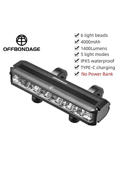 Choice HYY1400 OFFBONDAGE مصباح أمامي للدراجة بقوة 900 لومن وبطارية 2000 مللي...