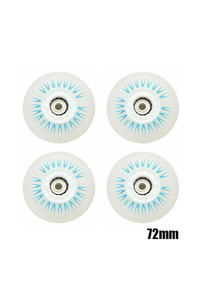 Choice عجلات تزلج مضمنة زرقاء 72 مم، 4 قطع، إضاءة LED 90 أمبير، عجلات تزلج مض...