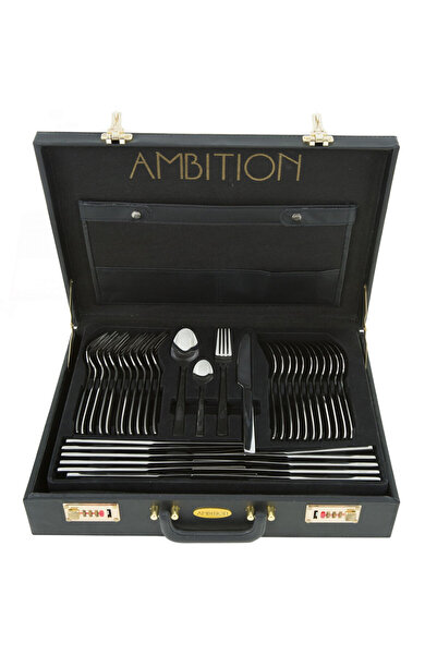 Ambition Stainless steel cutlery set, 72 pieces, 12 people, packed in a suitcase, Prato