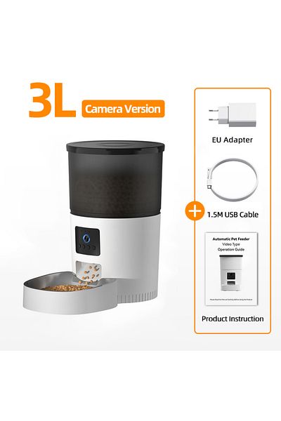 Choice 3L Camera Version ROJECO Automatic Cat Feeder With Camera Video Cat Food Dispenser Pet Smart Voice R