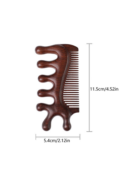 Choice مشط تدليك بني 1 قطعة، مشط من خشب الصندل الأخضر، مشط فروة الرأس، خطوط ا...